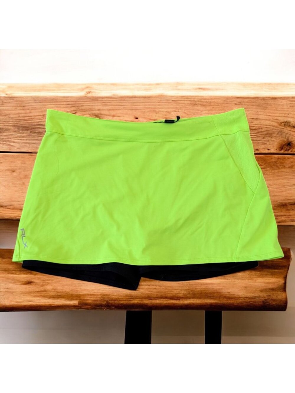 RLX RALPH LAUREN Active Neon Yellow Black Skort Size Large
